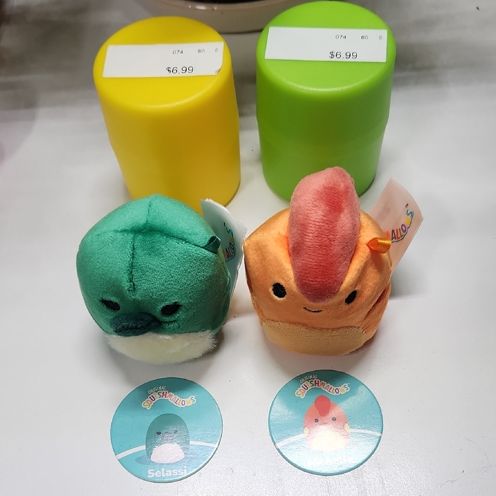 Squishmallows Plush Pair - Green and Orange